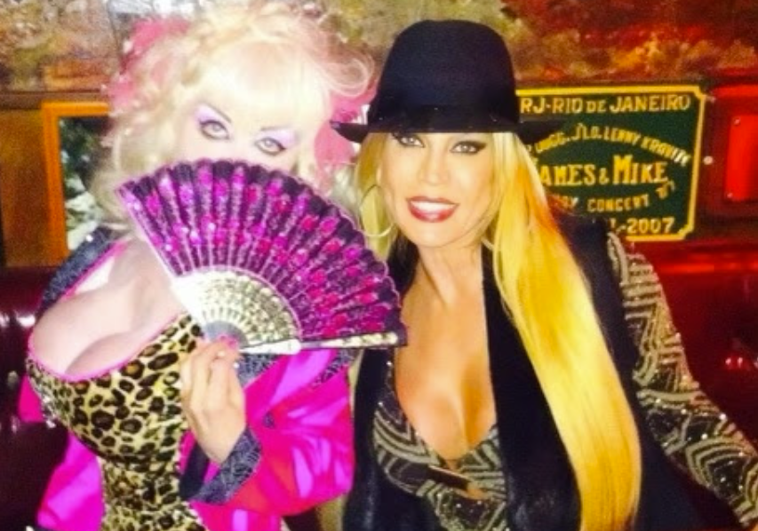 Amber Lynn and Angelyne at the Rainbow Room.